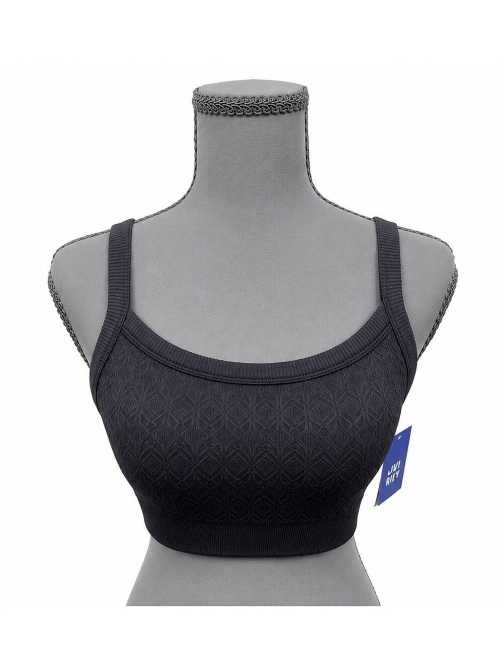 Joy Lab Black Patterned Seamless Sports Bra (S)